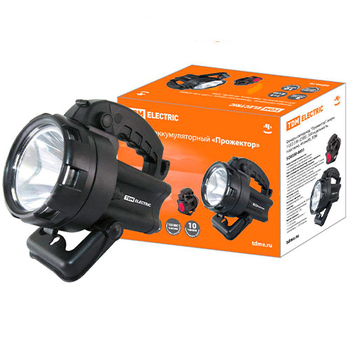 Фонарь светодиодный TDM Прожектор, аккумуляторный 1 LED 3 Вт (CREE), 300 м дальность, подставка, 44 лм/Вт - omvolt.ru